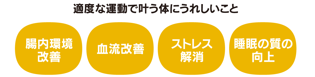 適度な運動で叶う体にうれしいこと