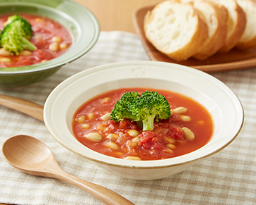 大豆と玉ねぎのトマトスープ
