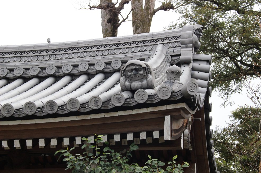 瓦屋根の上