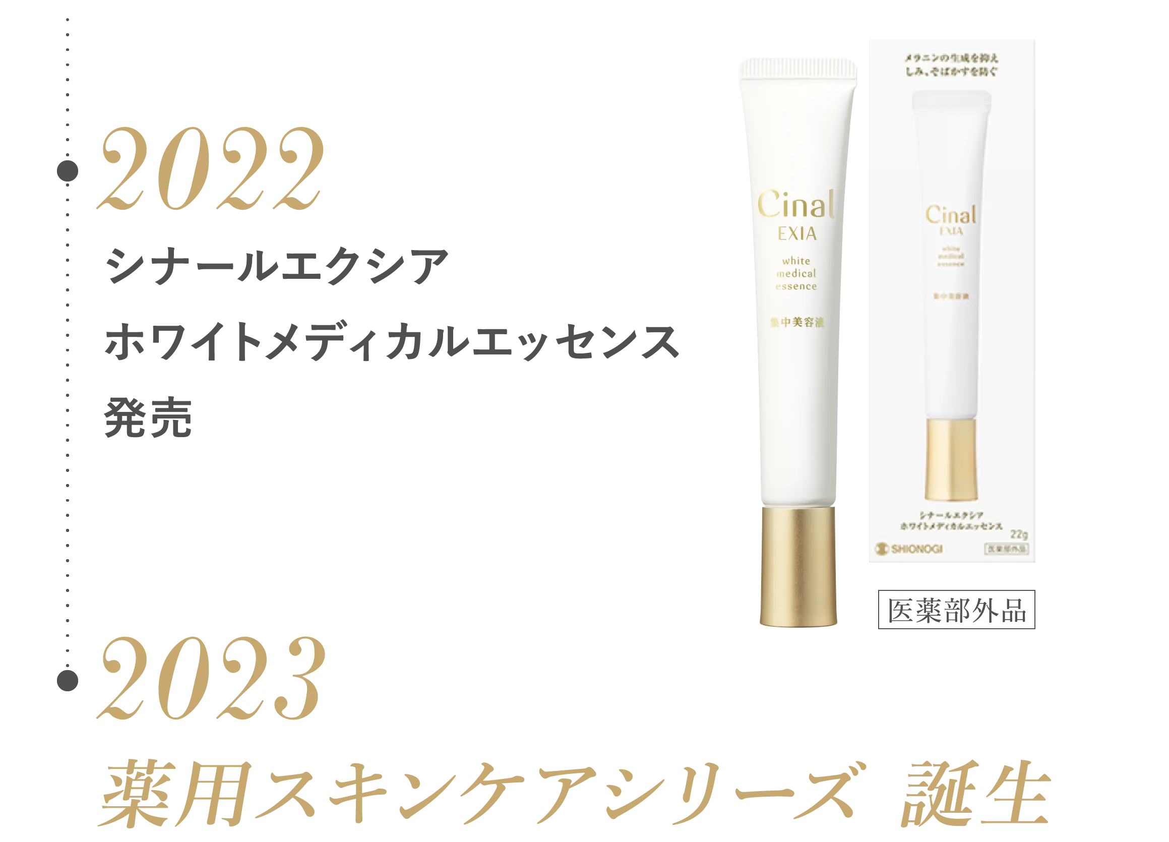 2022 シナールエクシア ホワイトメディカルエッセンス 発売 2023 薬用スキンケアシリーズ 誕生