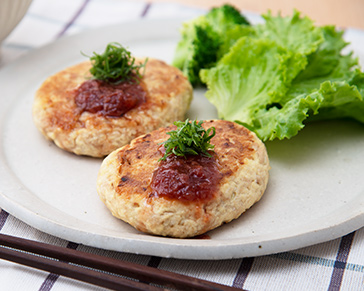 梅ソースの豆腐ツナハンバーグ